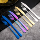 Axyaa Rainbow Stainless Steel Cutlery Set - 24 Piece Dinnerware Flatware Kit