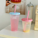 Axyaa Kawaii Straw Lid Tumbler Portable Reusable Drinking Bottle