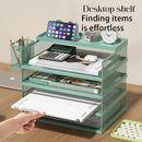 Axyaa Desk Organizer Stackable Tray Set with Pen Holder