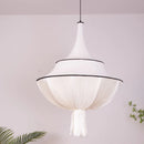 Vintage Cloth Pendant Lights for French Living Room, Bedroom Chandelier by Axyaa