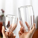 Axyaa Double Wall Glass Cup - Round Style Solid Color Glass Mug