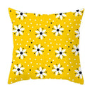 Axyaa Yellow Floral Geometric Pillowcase for Home Decor
