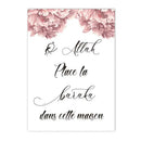 Pink Rose Flower Poster Moroccan Door Islamic Wall Art Canvas Print Axyaa Wall Decor
