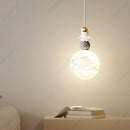 Axyaa Astronaut LED Chandelier: Modern Cream Moonlight Ambiance for Living Room & Bedroom