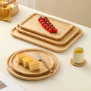 Axyaa Oak Wood Rectangular Tray for Tea Cup, Cake, Fruit & Snacks