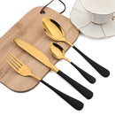 Black Stainless Steel Cutlery Set for Family Parties by Axyaa