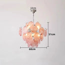 Axyaa Murano Glass Chandelier: Colorful Round Slice Shade Light Fixture