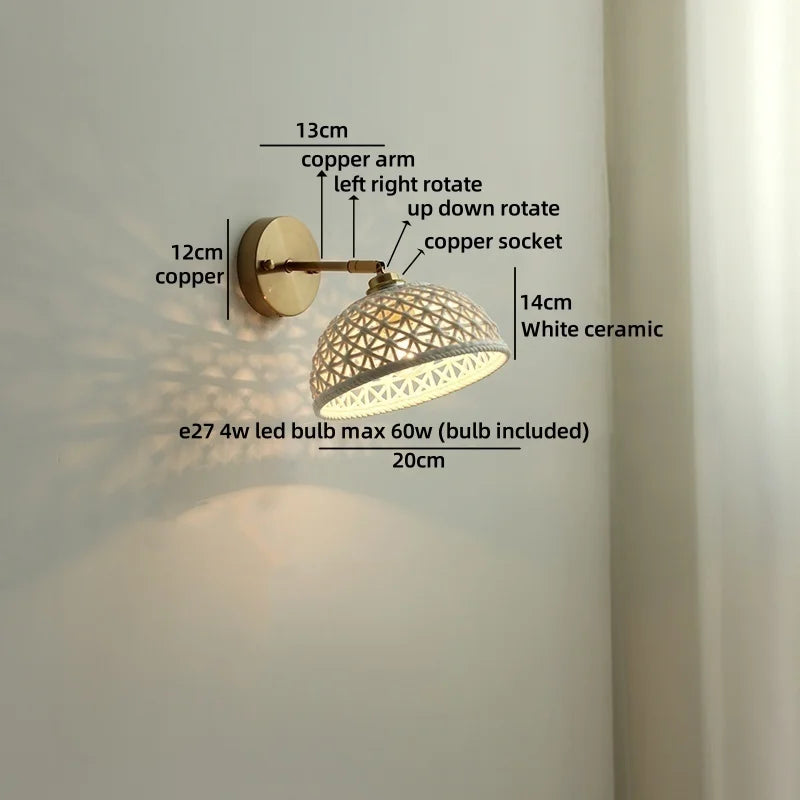 Axyaa Nordic LED Swing Arm Wall Lamp Gold Rotate Bedroom Bedside Light