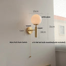 Axyaa Globe White Glass LED Wall Sconce Copper Base Mirror Light