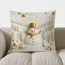 Axyaa Wintery Forest Deer & Houses Print Pillow Cover