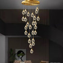 Axyaa Crystal Chandelier Stair Pendant Living Room Lighting