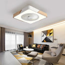 Axyaa Ultra-Thin Square Ceiling Fan Lamp White Nordic Style