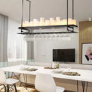 Axyaa Retro Glass Candle Chandelier LED Pendant Lamp for Kitchen, Living Room, Bar.