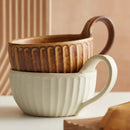 Axya Nordic Ceramic Breakfast Mug, Retro Oatmeal Coffee Cup for Kitchen & Dining