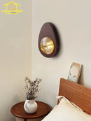 Axyaa Solid Wood Glass Wall Lamp LED Indoor Lighting for Bedroom and Living Room
