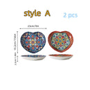 Axyaa Bohemian Ceramic Love Plate | Creative Vegetable Fruit Steak Plate | High-Value Tableware