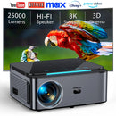 Axyaa 8K Android Beamer Projector Full HD 1080P Home Theater 5G WiFi TV Proyector