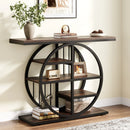 Axyaa Industrial 4-Tier Console Table, 39.4" Entryway Sofa Table with Thickened Top