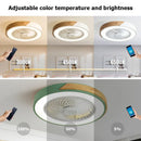 Axyaa Modern Wood Ceiling Fan Light Remote Control Dimmable LED Indoor Light