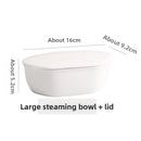 Axyaa Ceramic Stew Pot Steamed Egg Bowl with Cover - Restaurant Tableware