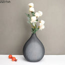 Grey Glass Vase with Artificial Flowers by Axyaa for Elegant Home Decor