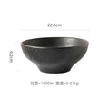 Axyaa Matte Stone Patterned Ceramic Ramen Soup Salad Fruit Noodle Bowl Large Capacity