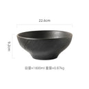 Axyaa Matte Stone Patterned Ceramic Ramen Soup Salad Fruit Noodle Bowl Large Capacity