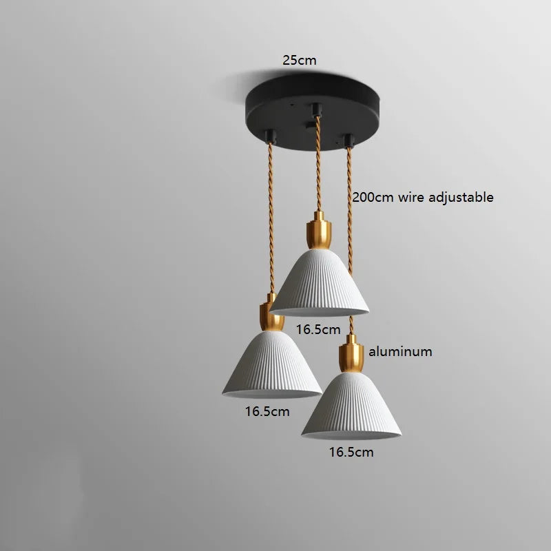 Axyaa Walnut Ceramic Nordic LED Pendant Lights - Japanese Style Modern Hanging Lamp