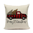Axyaa Christmas Pickup Trucks Linen Cushion Covers 45x45 for Modern Home Decor