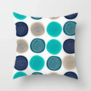 Axyaa Teal Blue Flower Leaves Pattern Pillow Case for Home Decor