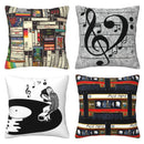 Retro Music Cassette & Vinyl Pillows Cushion Cover for Sofa, Bedroom & Car