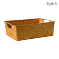 Axyaa Natural Rattan Storage Basket with Handles - Breathable & Sturdy Rectangle Display Box