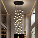 Axyaa Crystal Chandelier Stair Pendant Living Room Lighting