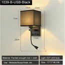 Axyaa LED USB Bedside Wall Lamp 3W Spot Light Fabric Modern Indoor Lighting