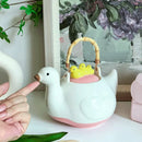 Axyaa Duck-Shaped Ceramic Water Kettle: Charming Design for Tea Time