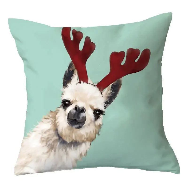 Axyaa Alpaca and Cactus Pattern Pillowcase for Home Sofa Decoration