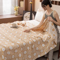 Axyaa Cotton Throw Blanket: Breathable Summer Comforter Quilt, Letter Leaf Design.