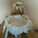 Axyaa Handmade Flower Lace Round Storage Basket