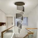 Axyaa Crystal Chandelier Stair Pendant Lamp Living Room Pendant Lights Interior Lighting