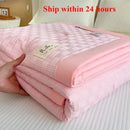 Axyaa Waffle Solid Color Summer Quilt, Lightweight Soybean Fill, Single/Double Size