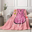 Axyaa Pink Bunny Flannel Throw Blanket: Soft Lil Peep-Inspired Cozy Home Decor Gift