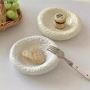 Axyaa Stone Patterned Ceramic Serving Plate for Molecular Cuisine and Restaurant Tableware