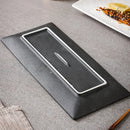 Axyaa Ceramic Sushi Plate: Creative Rectangle Breakfast Dessert Serving Tray