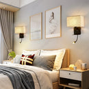 Axyaa LED Fabric Wall Light with USB Charging Port and Adjustable Angle