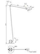 Axyaa Modern Italian Motor Floor Lamp with Adjustable Rocker Arm, Stylish Design for Home