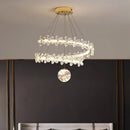 Axyaa Flower Pattern Crystal Chandelier for Dining Table and Bedroom