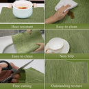 Axyaa Green PVC Square Placemats - Set of 6