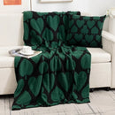 Axyaa Deer Plush Geometric Knitted Jacquard Blanket - Soft & Cozy Office Nap Blanket
