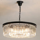 Axyaa Black Crystal Gold Chandelier Pendant Light