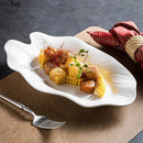 Axyaa Lotus Leaf Fish Plate Ceramic Creative Serving Dish Restaurant Tableware